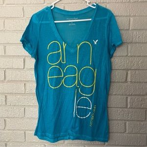 American Eagle L Vintage Graphic T, thin knit top super soft